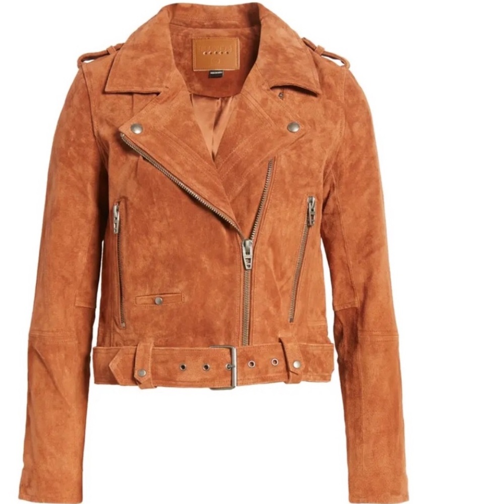 ANTHROPOLOGIE Tan Leather Biker Jacket